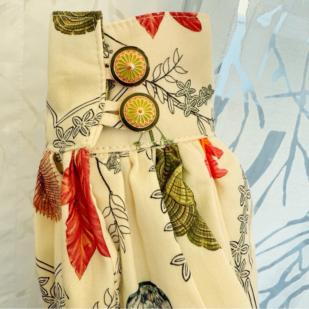 AGUA BY AGUA BENDITA HONOR ENCAJE WHITE LEAF PLANT PRINT LONG SLEEVE MINI DRESS - Picture 8 of 17